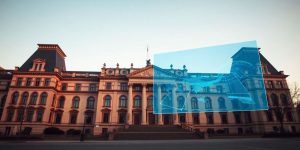 Historisches Gebäude trifft moderne Technologie