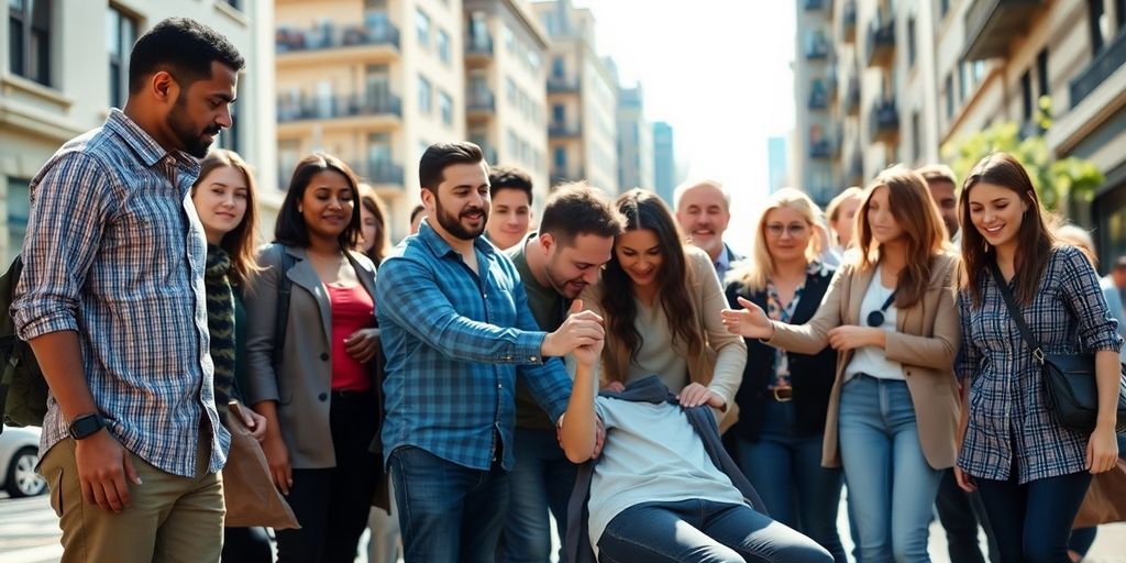 Helfende Hände, die eine andere Person hochziehen