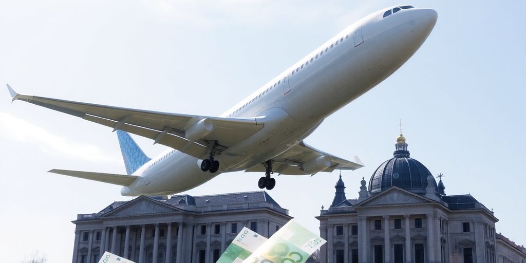 Flugzeug, Geldscheine, Regierung