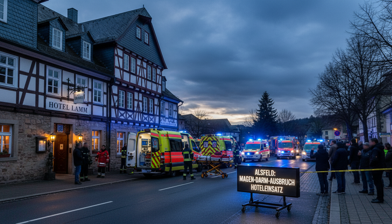 Alsfeld: Magen-Darm-Ausbruch löst Großeinsatz in Hotel aus