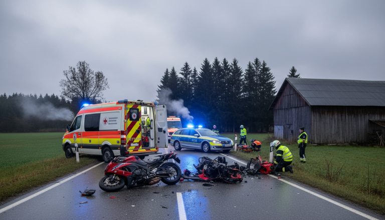 Tragischer Motorradunfall in Bayern fordert zwei Leben